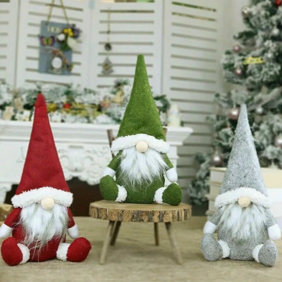 Christmas Gnomes - Set of Three - Each is about 10" - 11" With Hat - Brand New - Picture 5 of 5